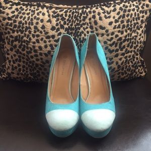 Teal suede heels